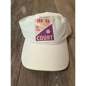 NWT Prince Tennis Hat 'See Ya On The Court' White Adjustable Girls OSFA